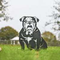 English Bulldog Garden Silhouette Outside 