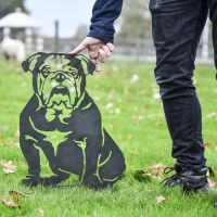 English Bulldog Garden Silhouette Unfinished 