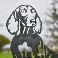 Close up of cut out detailing on Dachshund Silhouette Close up of cut out detailing on Dachshund Silhouette