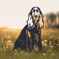 Black Sitting Cocker Spaniel Garden Ornament 