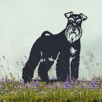Miniature Schnauzer Garden Silhouette in Black 