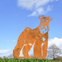 Garden Silhouette of Miniature Schnauzer in Rustic Finish 
