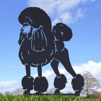 Black Standard Poodle Garden Silhouette 