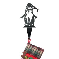 Black Stocking Holder with Long Bearded Gonk  Black Stocking Holder with Long Bearded Gonk