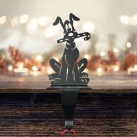 Dog with Candy Cane Stocking Holder Dog with Candy Cane Stocking Holder