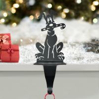 Stocking Holder Dog with Candy Cane Stocking Holder Dog with Candy Cane