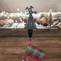 Dog with Candy Cane Stocking Holder Dog with Candy Cane Stocking Holder