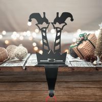 "Jolly Holly" Elf Stocking Holder on Shelf