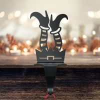 Black "Tinsel Toes" Stocking Holder