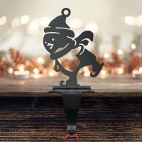 Stocking Holder with Penguin on Skates Motif Stocking Holder with Penguin on Skates Motif