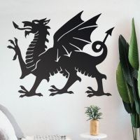 Welsh Dragon Wall Art in Black  Welsh Dragon Wall Art in Black