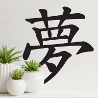 "Kanji Dream Symbol" Wall Art in Situ Next to Plants