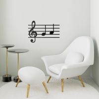 Musical Notes Steel Wall Art in a Modern Sitting Room Musical Notes Steel Wall Art in a Modern Sitting Room