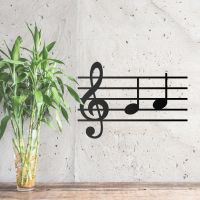 Musical Notes Steel Wall Art on a Rustic Wall Musical Notes Steel Wall Art on a Rustic Wall