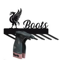 Wall Mounted Liver Bird Iron Boot Holder Finished in Black