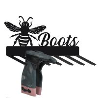 Wall Mounted Bumble Bee Iron Boot Holder Finished in Black Wall Mounted Bumble Bee Iron Boot Holder Finished in Black