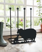 Steel "Mother Sheep & Lamb" Welly Boot Rack Interior