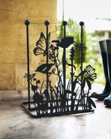 Steel "Butterfly Meadow" Double Welly Rack Exterior