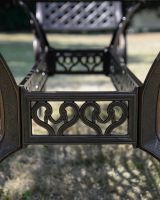 The "Highgrove" 8-Seater Luxury Garden Dining Set - Antique Copper Table Lower Table Details Close Up The "Highgrove" 8-Seater Luxury Garden Dining Set - Antique Copper Table Lower Table Details Close Up