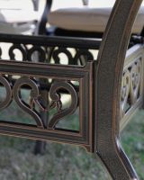 The "St. Regis" 6-Seater Outdoor Dining Set - Antique Copper Table Details The "St. Regis" 6-Seater Outdoor Dining Set - Antique Copper Table Details
