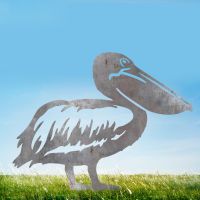 American White Pelican Sheet Steel Silhouette in Natural Steel Finish