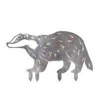 Badger Sheet Steel Silhouette in Natural Steel Finish with Spikes Badger Sheet Steel Silhouette in Natural Steel Finish with Spikes