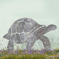 Unfinished Sheet Steel Silhouette with Galápagos Giant Tortoise Design Unfinished Sheet Steel Silhouette with Galápagos Giant Tortoise Design