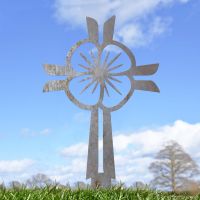 Unfinished Ground Spike with Modern Poppy Cross "Remembrance" Topper Unfinished Ground Spike with Modern Poppy Cross "Remembrance" Topper