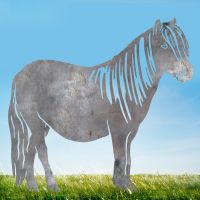 Shetland Pony Sheet Steel Silhouette in Natural Steel Finish Shetland Pony Sheet Steel Silhouette in Natural Steel Finish