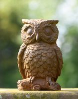 Cast Iron Horned Owl Sculpture