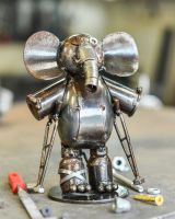 "Elsie" the Unwell Elephant Recycled Metal Sculpture