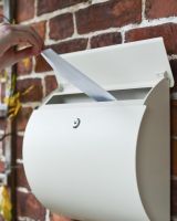 Close-Up of Letter Aperture in Use on "Urban Obsession" Cream Wall Mounted Post Box  Close-Up of Letter Aperture in Use on "Urban Obsession" Cream Wall Mounted Post Box