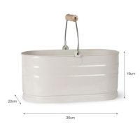 White Utility Bucket with Wooden Handle Measurements