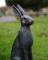 ‘Blossom’ the Cast Aluminium Rabbit Garden Sculpture - Verdigris main image