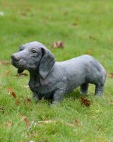 "Rolo" the Sausage Dog Cast Aluminium Garden Sculpture - Verdigris main image