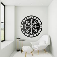 "Vegvisir" Viking Compass Wall Art in a Modern Sitting Room "Vegvisir" Viking Compass Wall Art in a Modern Sitting Room