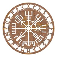 "Vegvisir" Viking Compass Wall Art in a Rustic Finish "Vegvisir" Viking Compass Wall Art in a Rustic Finish