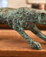 Close up of verdigris leopard shoulder