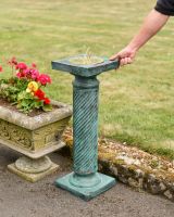 Scale image of verdigris garden plinth