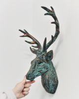 Scale Of The Verdigris Cast Aluminium Elk Wall Bust  Scale Of The Verdigris Cast Aluminium Elk Wall Bust