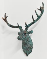 Verdigris Cast Aluminium Stag Wall Bust Verdigris Cast Aluminium Stag Wall Bust