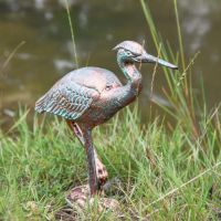 Verdigris Finished "Grus-Grus" Freestanding Crane Sculpture in Situ Verdigris Finished "Grus-Grus" Freestanding Crane Sculpture in Situ