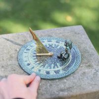 Scale Shot of Verdigris Guardian Angel Solid Brass Sundial Scale Shot of Verdigris Guardian Angel Solid Brass Sundial