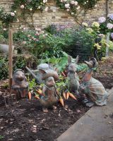 Verdigris Peter Rabbit Inspired Garden Sculptures Digital Illustration
