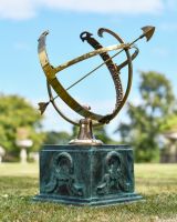 Verdigris Wreath Detail Garden Plinth