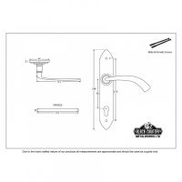 "Verona" Gothic Curved Espagnolette Lock Set Dimensions