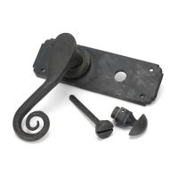 Vervet Beeswax Monkey tail Lever Bathroom Set Showing it on its Side with the Thumbturn