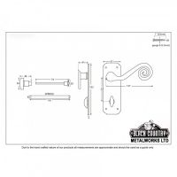 "Vervet" Monkey tail Lever Bathroom Set Dimensions