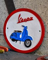 "Vespa" Cast Iron Automobilia Reproduction Sign "Vespa" Cast Iron Automobilia Reproduction Sign