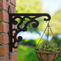 Victorian Gingerbread Style Hanging Basket Bracket Mounted Outside
